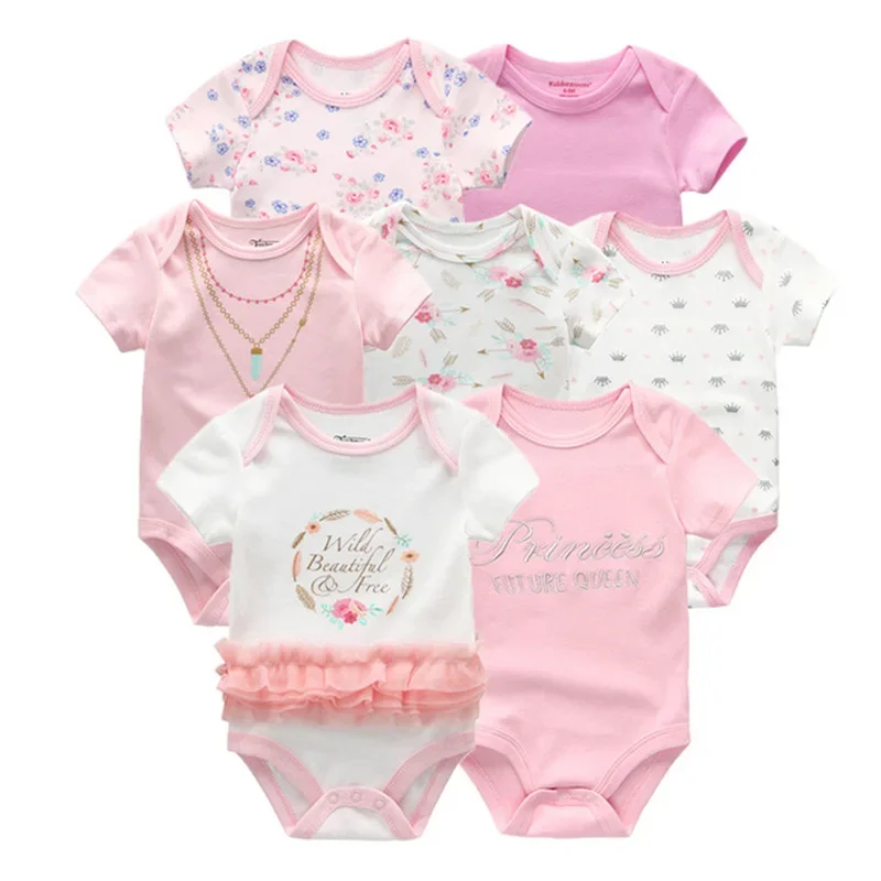 

Fetchmous Baby Romper 7PCS Cotton Unisex Baby Girl Clothes Newbron Baby Clothes Short Sleeve Baby Boy Clothes Roupa de bebe