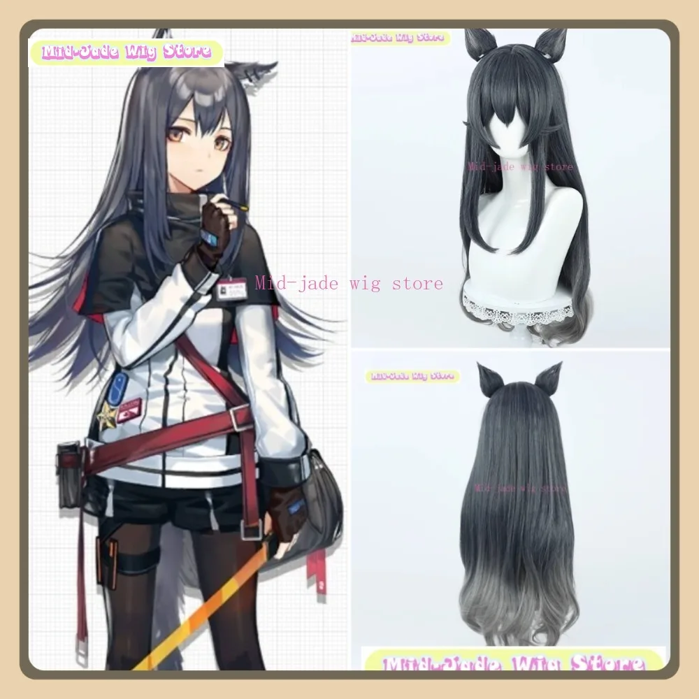 

Mid-jade Wig Store Arknights Texas Cosplay Wig Anime Game Role-playing Halloween Costume Props Synthetic Hair