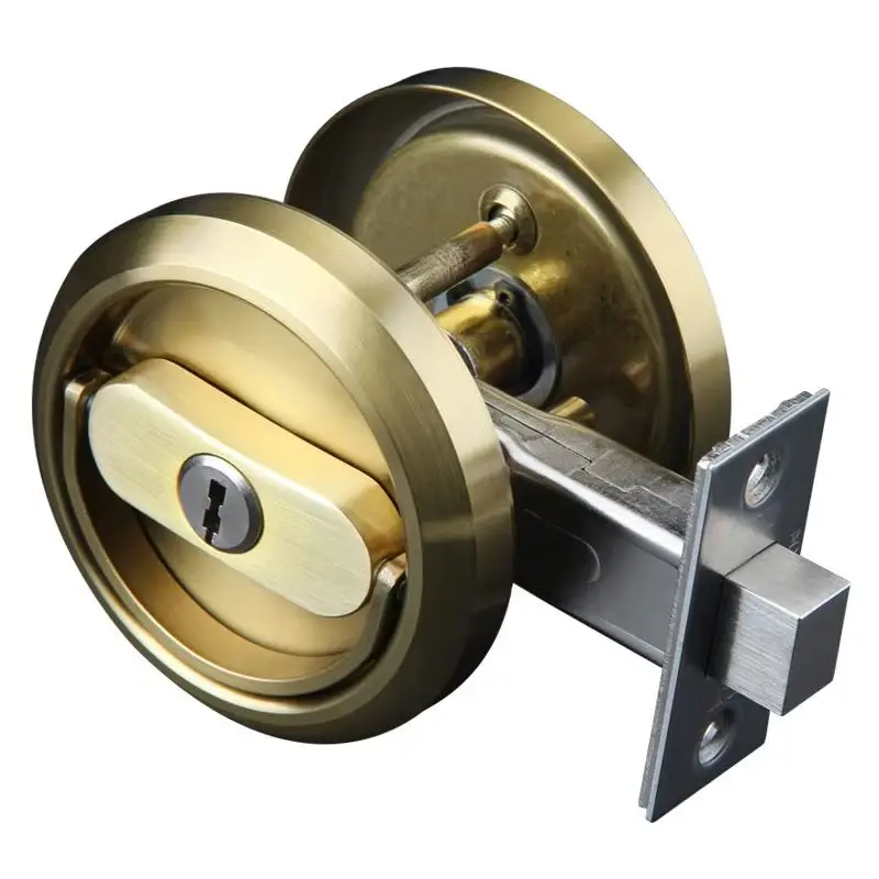 

304 Stainless Steel Invisible Hidden Cup Pull Ring Handle Door Lock Universal Interior Security Sliding Door Lock Durable