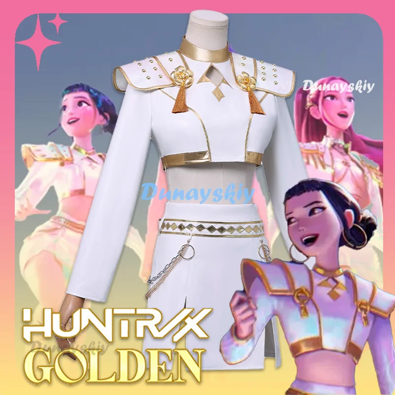 

Kpop Demon Hunter Cosplay Costume Huntrix Zoey White Suit Korean Wave Superstar Idol Performance Sets Halloween Golden