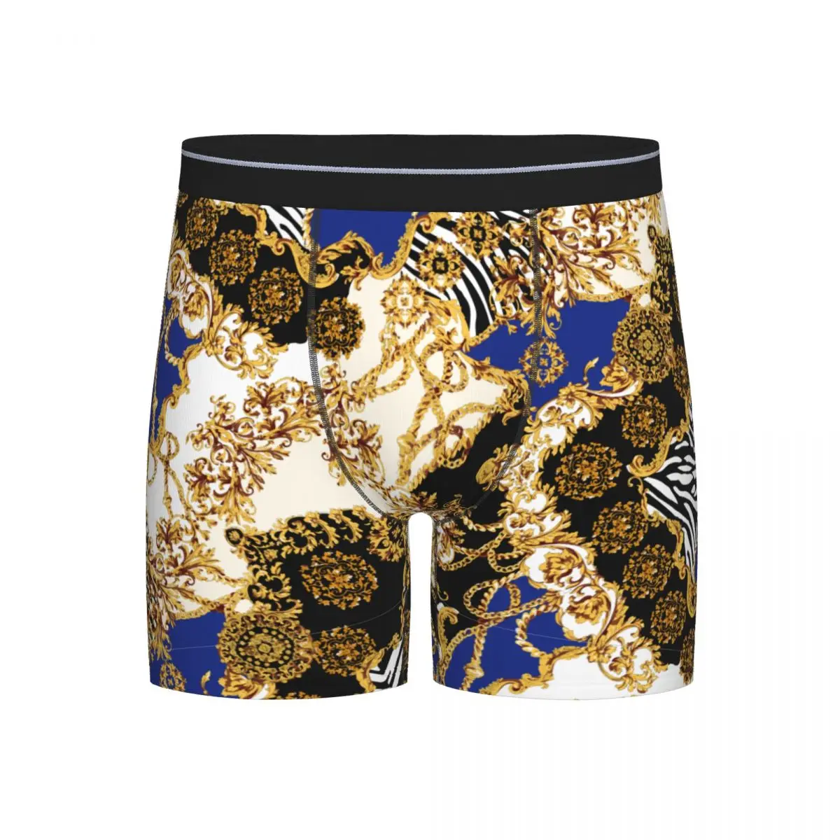 

Men Breathable Long Leg Boxer Baroque Scrolls Shorts Sports Mens Panties Lengthen Short Pants