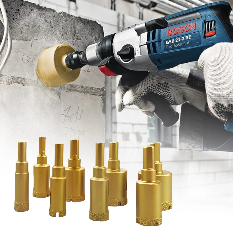 12PCS Brazing Hole Opener Set Granite Marble Multi-purpose Drilling Bit Vitrified Brick Ceramic Stone Reaming Bit Kit with Box