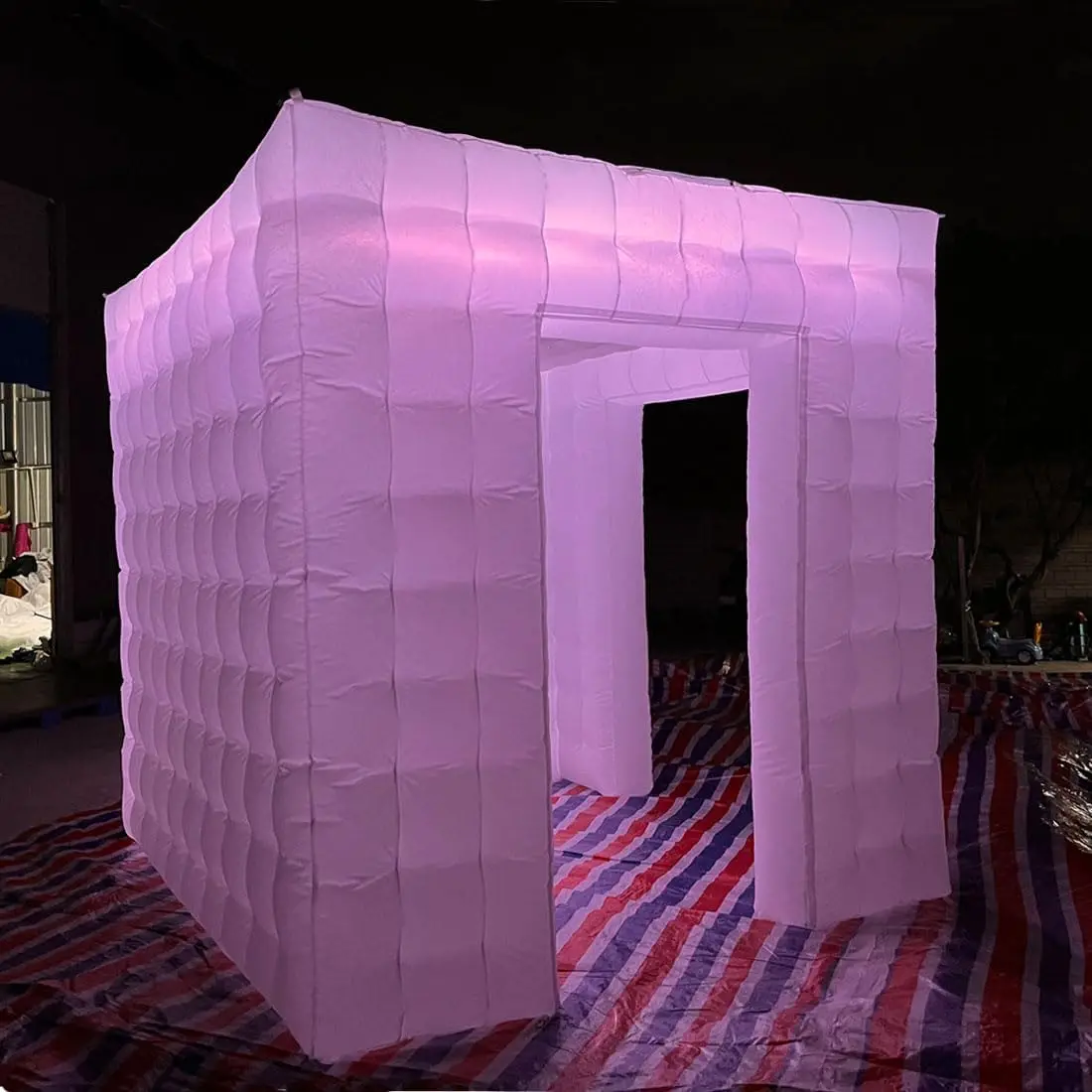 Fotomatón inflable portátil con 2 puertas y luz Led para fiesta de boda