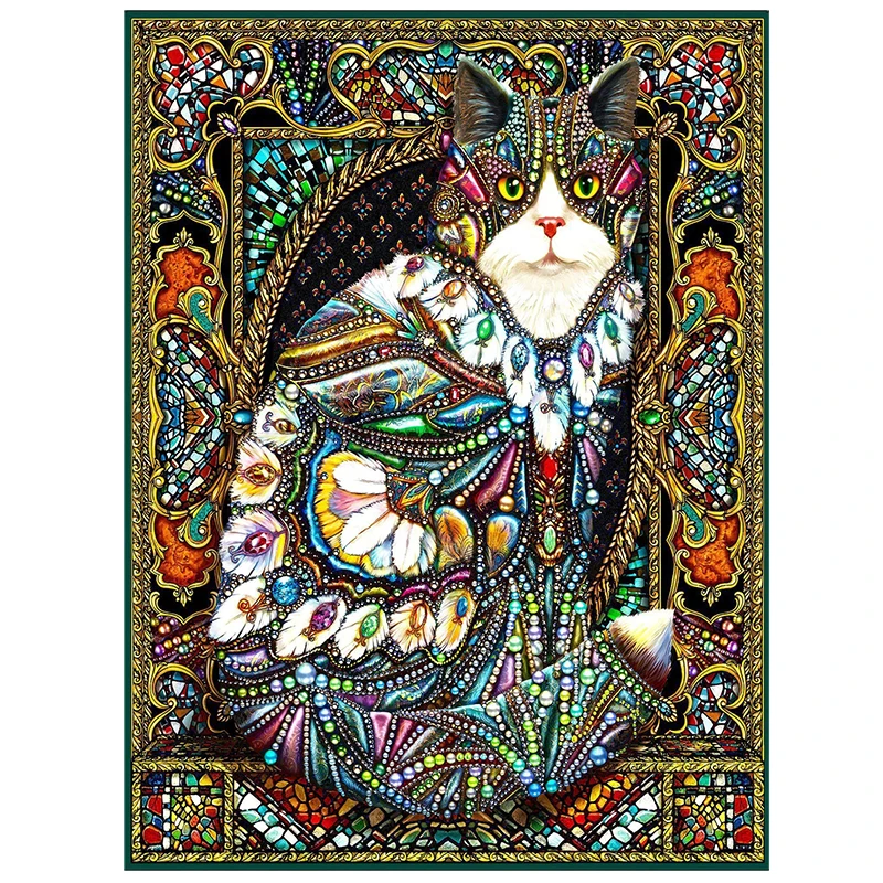Алмазная живопись «сделай сам» с изображением милой кошки, вышивка крестиком, животные, мозаика 5D, алмазная вышивка, цветная картина, домашнее украшение для стен, подарок