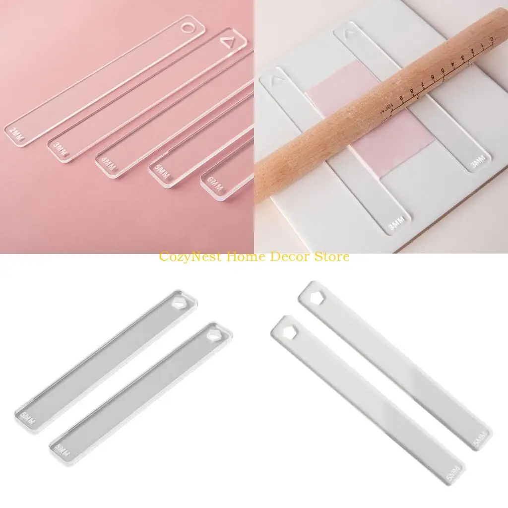 92MF Portable Pottery Clay Thickness Ruler 2/3/4/5/6mm Clay Depth Guide Pottery Tools