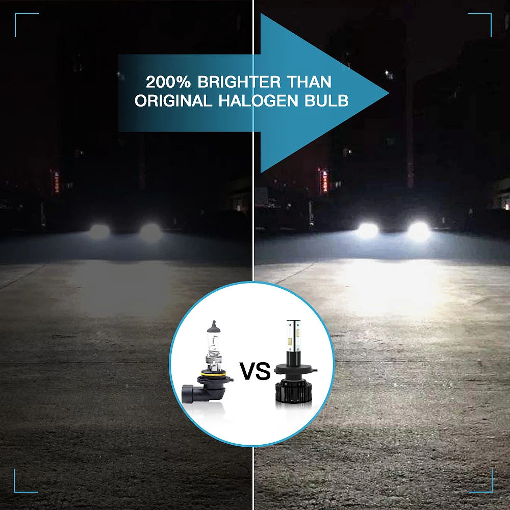INFITARY H4 LED Auto Headlights Bulbs High/Low Beam Super Bright 6500K Cool White Light for 12V Car Vehicle Conversion Kit