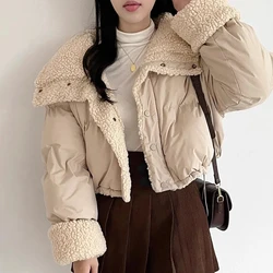 Autumn Winter 2024 New Cotton Jacket Women's Lamb Hair Fashion Korean Long Sleeve Casual Warm Cotton-padded Coat Female Outwears