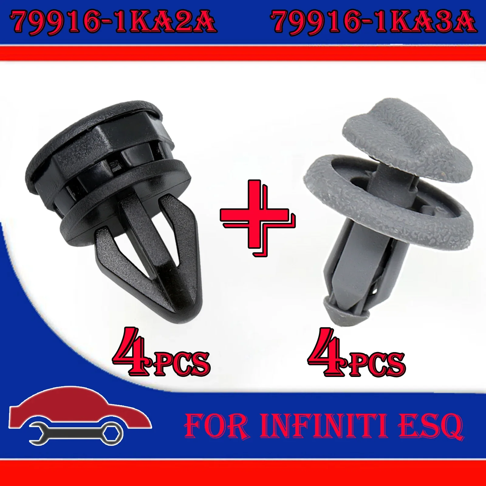 

4X Parcel Shelf Clips Two Types For Nissan Juke F15 Infiniti ESQ 2010 - 2023 Rear Trunk Hook Support Storage Boot Fastening Fix