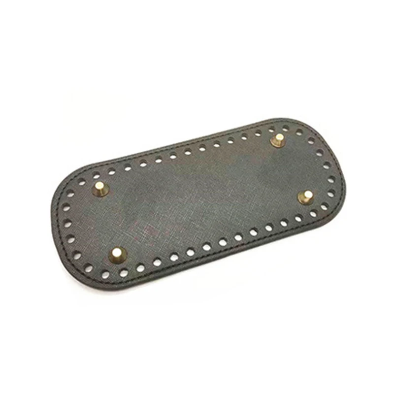 18×8CM PU Leather Oval Bag Bottom 4 Rivets Bag Bottom Strong Wear-Resistant Bag Accessories For Crochet Knitting Handbag Bottom