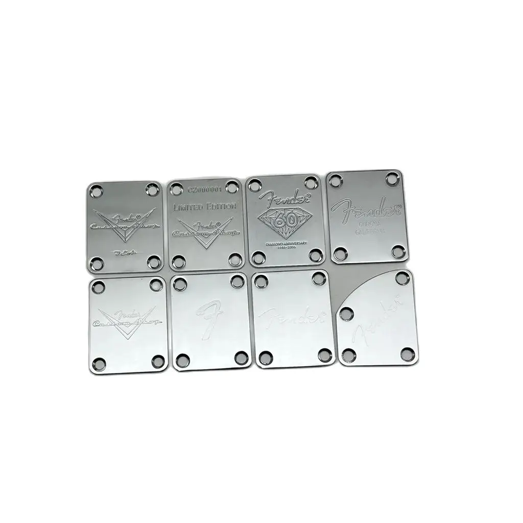 Custom Shop Chrome Guitar Neck Plate 8 Patterns Options for ST TL Style Guitar,Musical Instruments Accessories