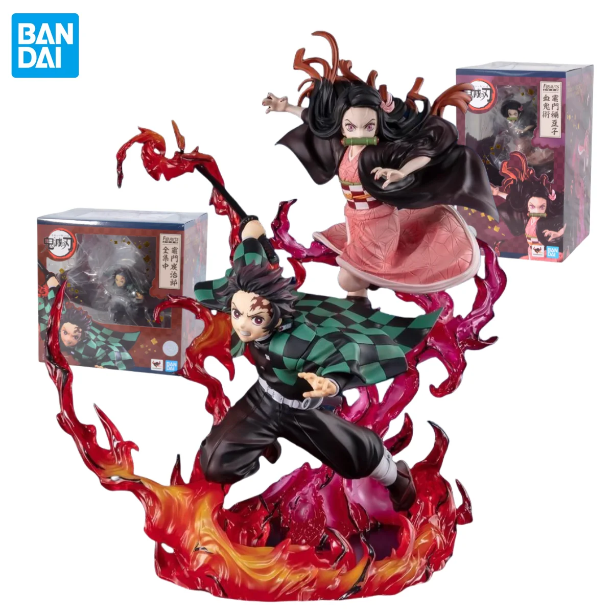 

In Stock BANDAI Original Figuarts ZERO Demon Slayer Kamado Tanjirou Nezuko Anime Figures Birthday Present The Best Gifts for Kid