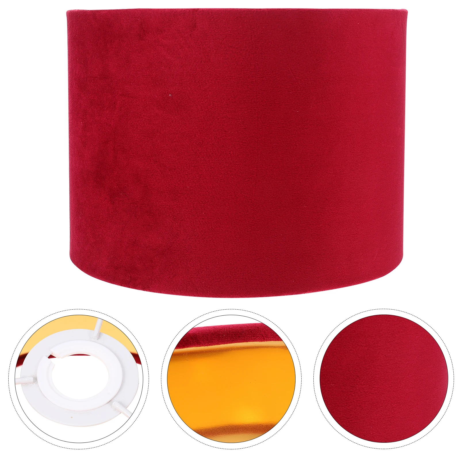

Velvet Lampshade 24cm Green E27 Table Light Cover Home Decor Simple Cloth Shade Dust Proof Bedroom Living Room
