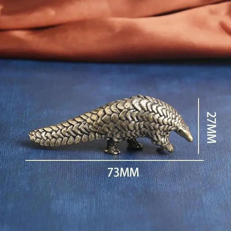 Creative Small Crafts Brass Pangolin Figurines Miniatures Vintage Heavy Animal Ornament Statue Gifts Accessories Home Decor