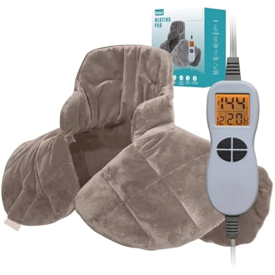 

Ruqiji 19" x 24" Weighted NeckandShoulder Heating Pad 2.5lbs with 12 Temperature SettingsandCountdown timer Pain Relief for Nec