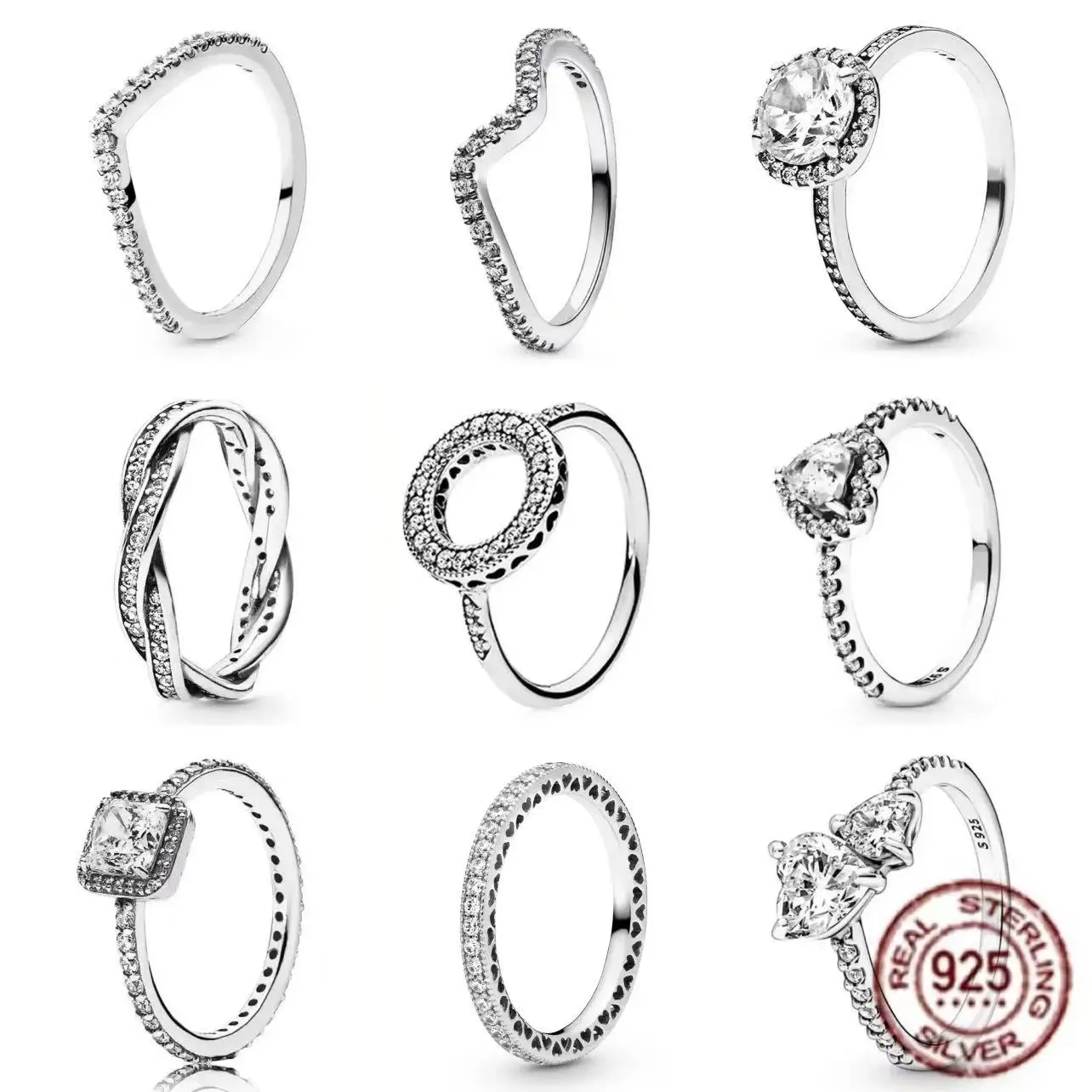 

2025 Trendy Sparkling Silver 925 Sterling Silver Ring - Ideal for Engagement, Wedding, Party & Gift, Shiny Finish for Romantic