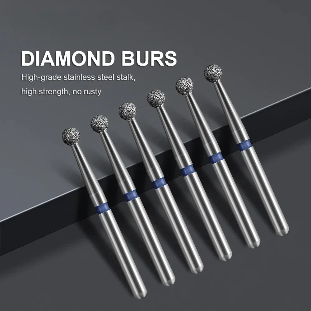 10 teile/schachtel Zahn diamant bohrer bohren 1,6mm Schaft für Hochgeschwindigkeits-Handstück bohrer Schmirgel hohe Härte Zahnmedizin Nagellack