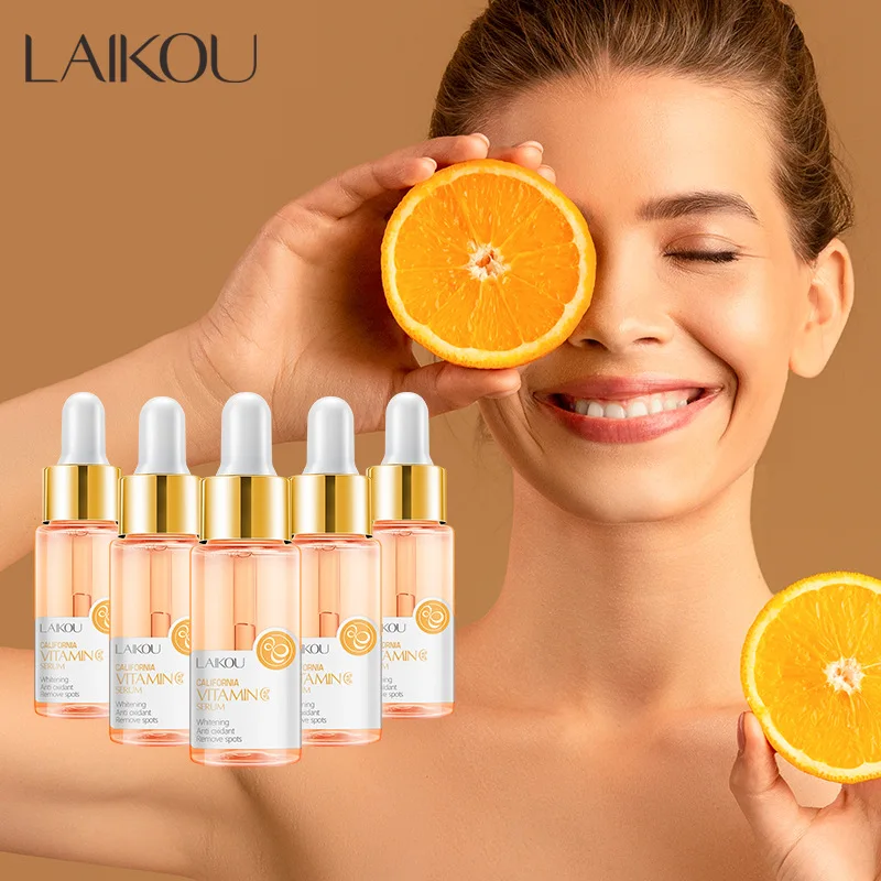 

5pcs LAIKOU Vitamin C Serum Sakura Facial Essence Moisturizing Hydrating Brightening Firming Face Serum Skin Care Products