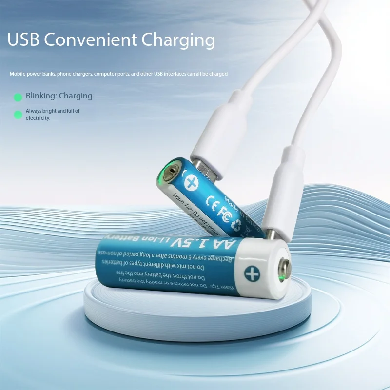AA 1.5V No.5 USB Rechargeable Lithium Battery Life Paper Card Set Replacement Battery For Microphone Door Lock Remote Control
