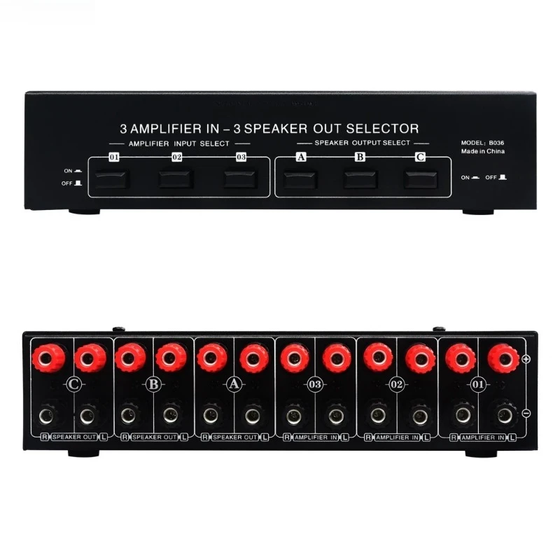 3-in-3-out passive amplifier speaker selection switch, audio switching distributor, comparator, lossless sound quality   1pcs