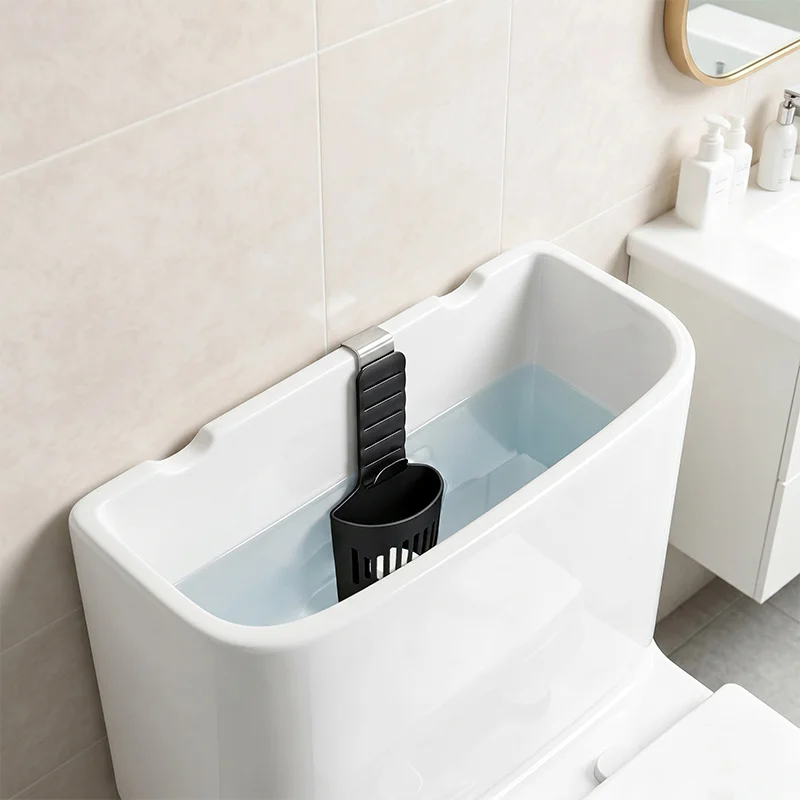 2/1 Piece with Random Color, Adjustable Hanging Silicone Toilet Tank Attachment, Non-Slip Metal Clip That Won'T Fall Off, Toilet Tank Cleaning Bracket, Extends the Duration of Toilet Cleaning