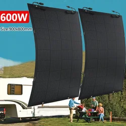 600W 300W Solar Panel Kit 18V Flexible Solar Cell Energy Charger Solar Plate for Camping Yacht Motorhome Car RV Boat Caravan