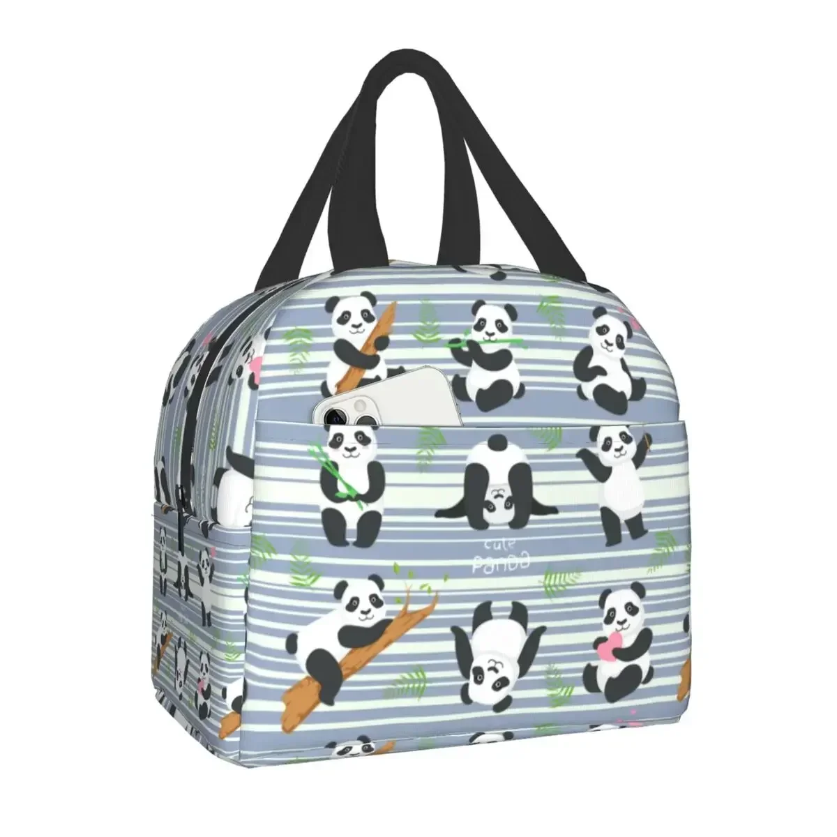 Cute Panda Bear Lunch Box Women Leakproof Cartoon Animal Thermal Cooler Food Insulated Lunch Bag School Children Student