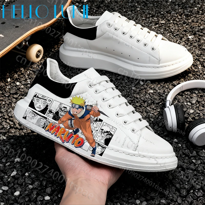 

2026 Naruto Uzumaki Boys Male Shoes Four Season Unisex Simple Non-Slip Wear-Resistant White Soft Shoes Sneakers
