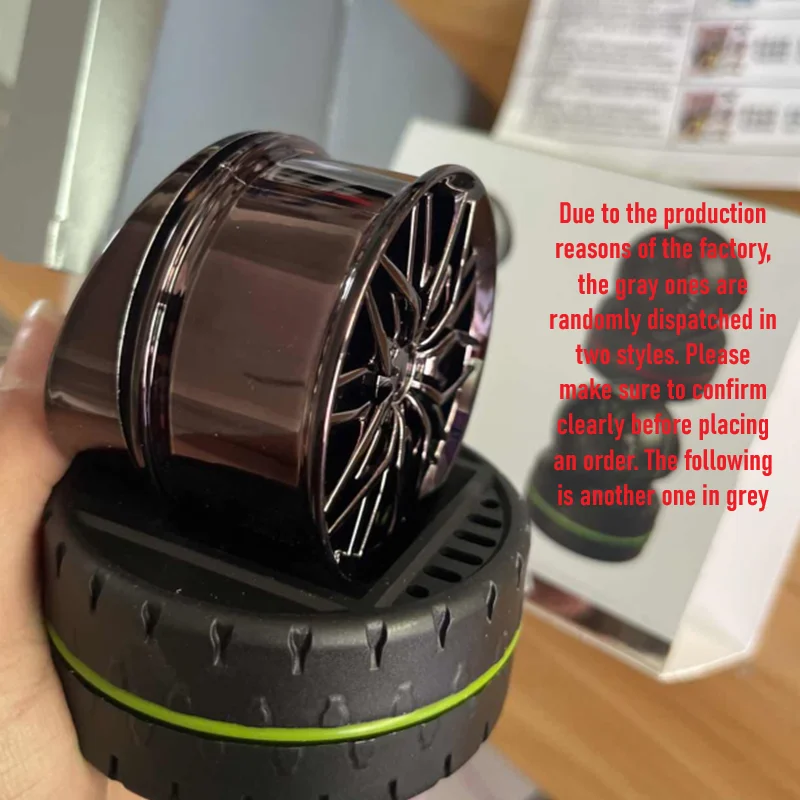 Solar-Powered Racing Wheel Hub Design Car Dashboard Aroma Diff No Essential Oils Included Wood Aroma Wafer