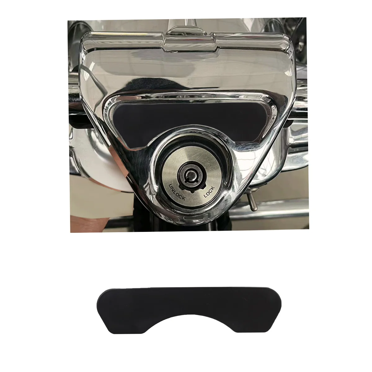 เม็ดมีดแดชสวิตช์ Chrome Smooth สีดําสําหรับรุ่น Harley Touring Road King