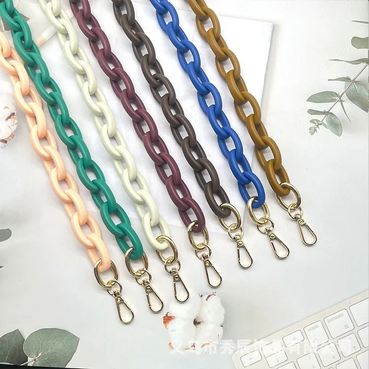 Resin acrylic chain strap, washing presbyopia bag chain, matte acrylic mobile phone chain