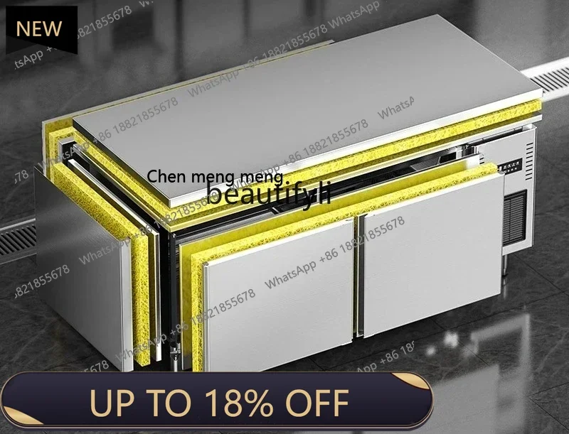 

FF A01 Air-cooled refrigerated workbench Frost-free freezer Milk tea water bar Commercial kitchen Horizontal fresh-keeping conso