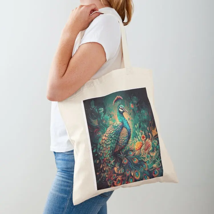 

Peacock Tote Bag Customizable tote bag shopping trolley bag custom tote custom bags