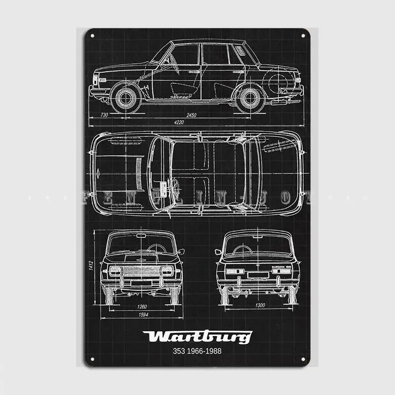 Wartburg 353 19661988 Metal Sign Wall Pub Mural Customize Plates Tin Sign Posters