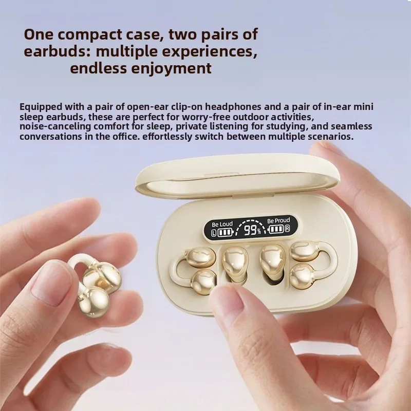 Bluetooth Earbuds with Visible Transparent Panel, Custom Logo Sleep Earphones, TWS Design for Twins