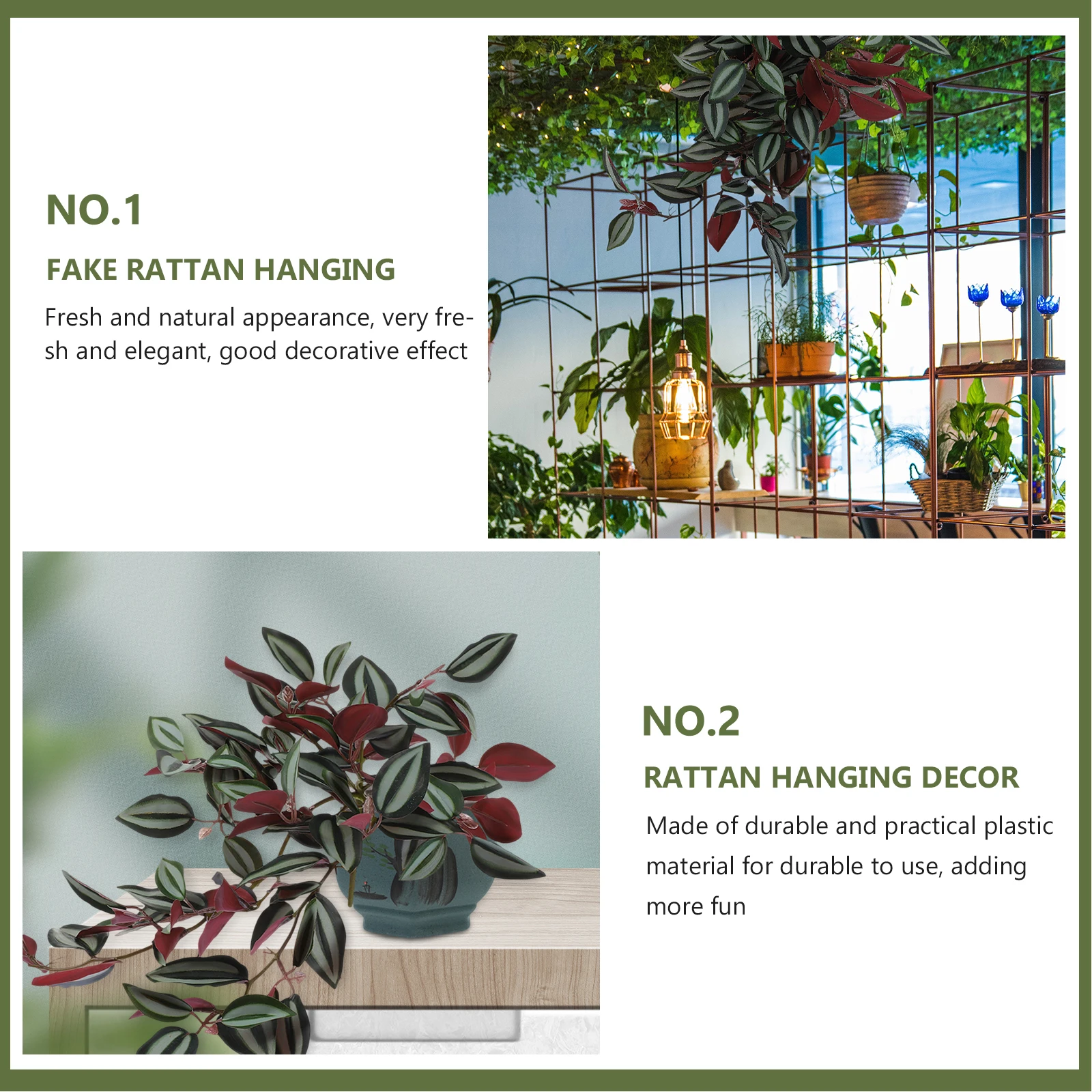 

Artificial Rattan Decoration Plastic nament Eucalyptus Leaves Wall Hanging Simulation Rattan Pendant Decor Wedding Festivals