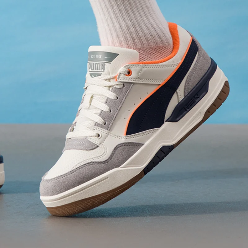 Off White Navy Orange Puma Retro Skate Shoes Men Women Mixed Leather Gum Rubber Sole Vintage Street Casual Sneakers