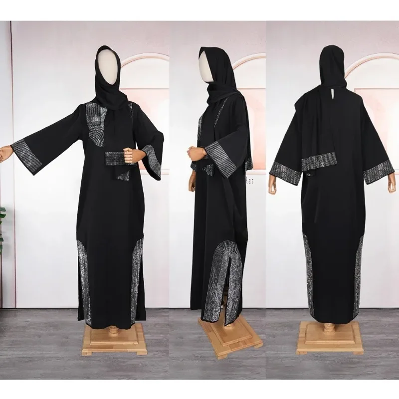 Abaya Per Le Donne Dubai di Lusso 2024 Africano Musulmano Vestito di Moda Caftano Marocain Abiti Da Festa Da Sera Boubou Robe Djellaba Femme