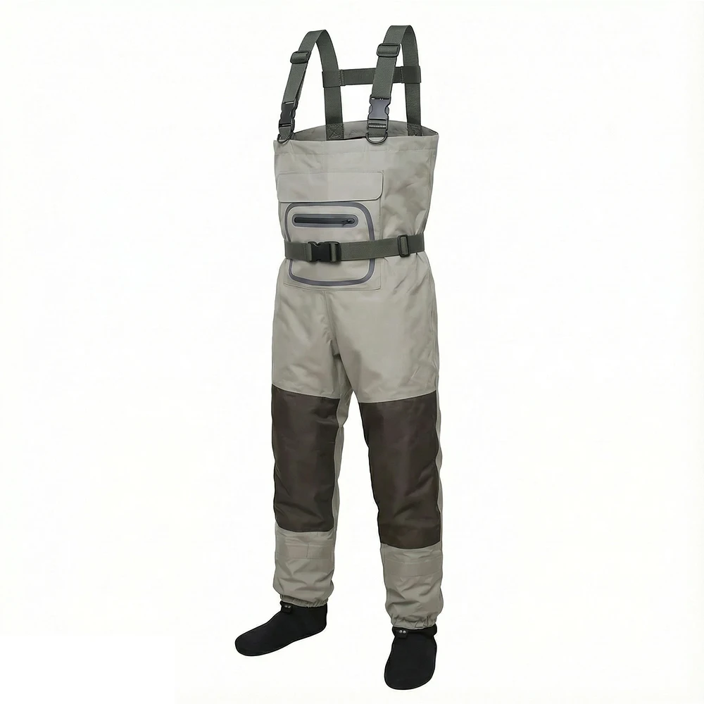 Wader de pêche respirant et imperméable avec bas intégré pour la pêche