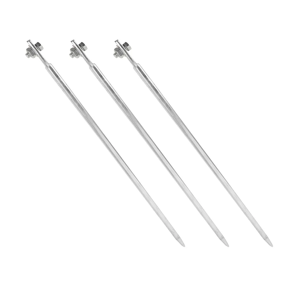 3Pcs Electrical Ground Rod Galvanized Iron Grounding Rod for Safety Outdoor Use Electrical Rods Ground Pole Kit