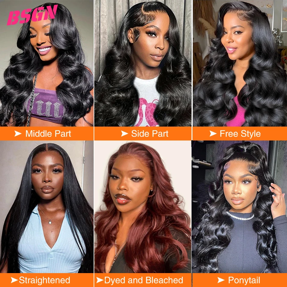 Body Wave Lace Front Wig 13X4 HD Lace Frontal Wig Human Hair Pre Plucked Bleached Knots Lace Front Human Hair Wigs For Women