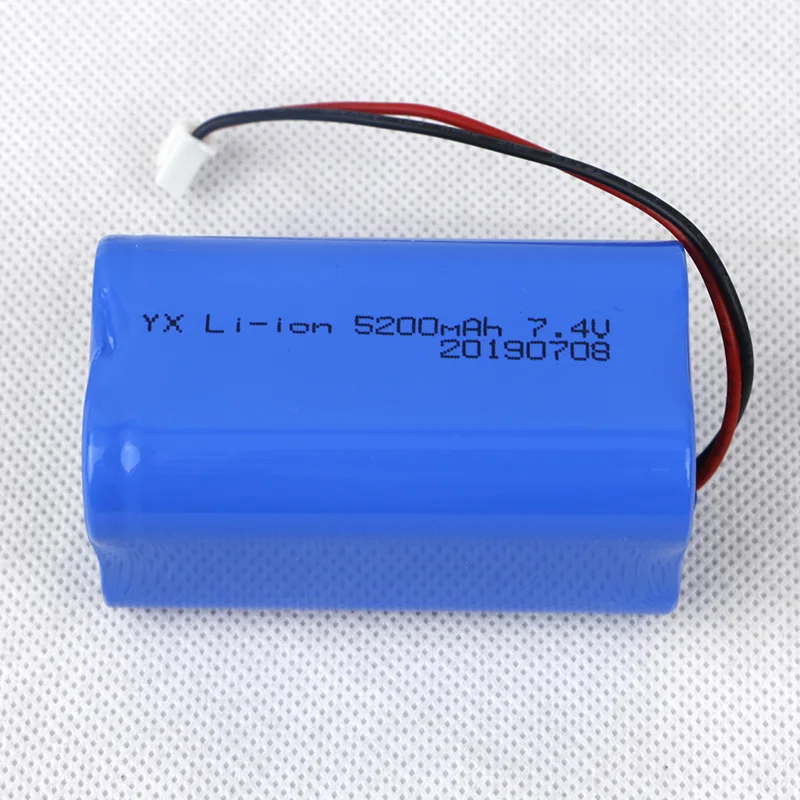 Lithium Battery Pack 7.4V 5200mAh 18650 Rechargeable Batteries for Fishing Lamp Amplifier Electric Toy LED Miner's Lamp Audio