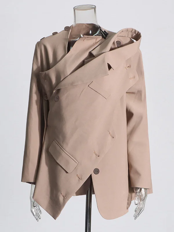  Showcased Elegant Longline Women's Suit Jacket Autumn Fashion High Quality Polyester Loose Fit Classic  Collar
