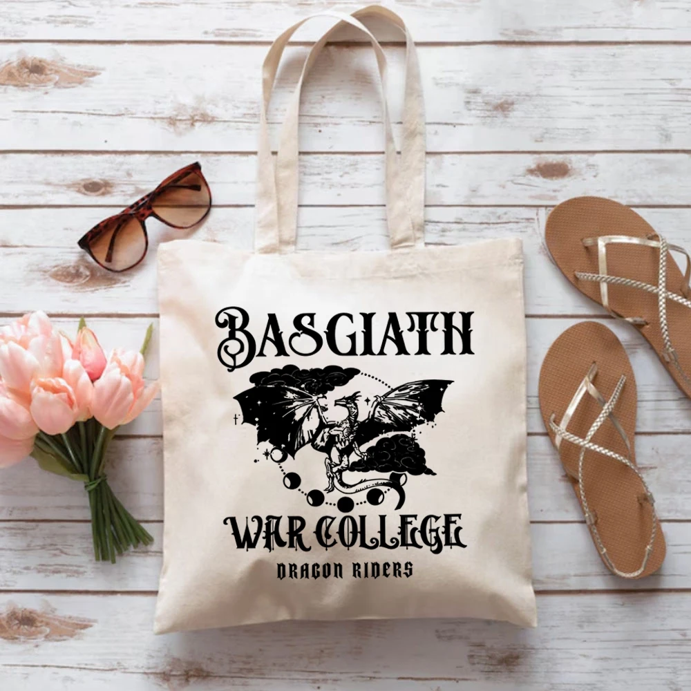 Dragon Rider Violet Sorrengail Xaden Riorson Fantasy Bookish Tote Bags Basgiath War College Ladies Shopping HandBags Books Lover