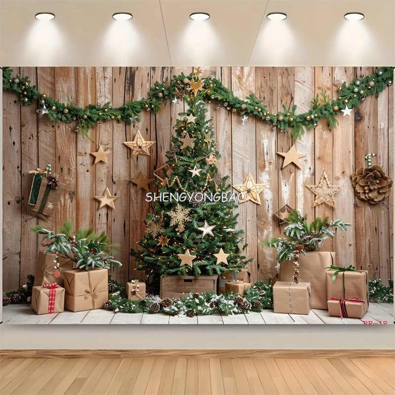 

Winter Wonderful Christmas Day Flower Wreath Photography Backdrops Props Indoor DecorationXmas Eve New Year Background RD-106