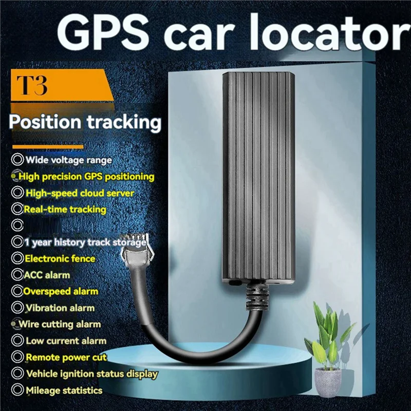 

【Shopper’S Favorite】T3 Car GPS Tracker 9-100V Wide Voltage Built-In Antenna Vibration Alarm System Real-Time Anti-Theft GPS Trac