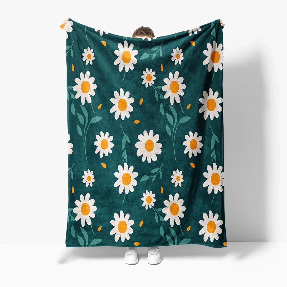 لطيف الأزهار الصوف بطانية لينة الدافئة رمي غطاء سرير أريكة للنساء الفتيات هدية