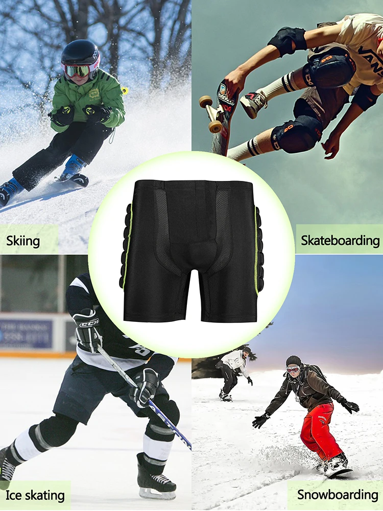 AVIVOR Protective Padded Shorts for Boys Youth Snowboard,Skate and Ski,3D Protection for Hip,Butt and Tailbone