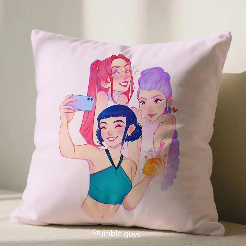 Kpop شيطان الصيادين أنيمي 45X45cm غطاء وسادة أريكة المخدة غرفة المعيشة
