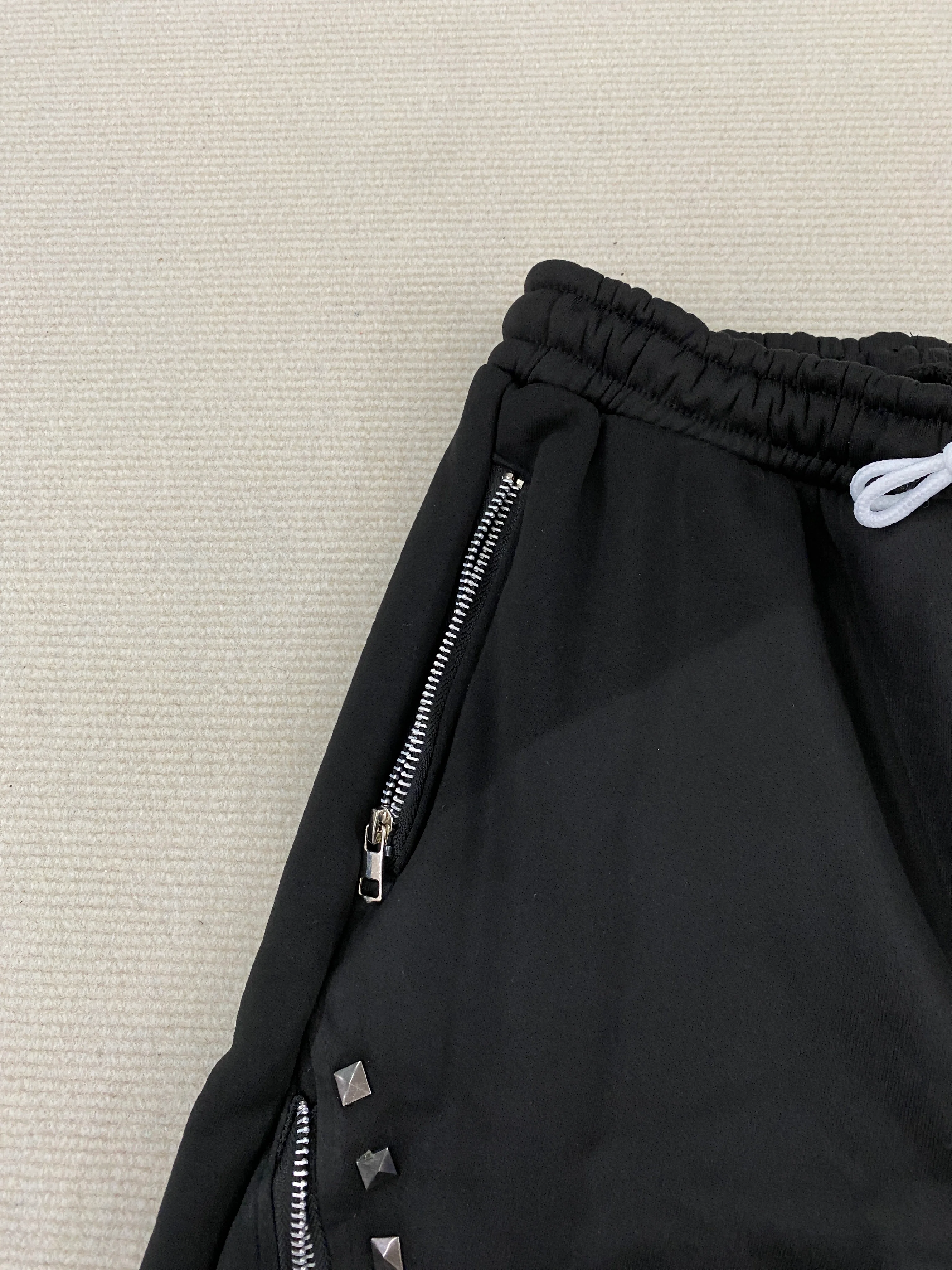 Harajuku gótico americano vintage zíper-detalado calças de perna reta com cordão para outono/inverno calças casuais inspiradas em y2k