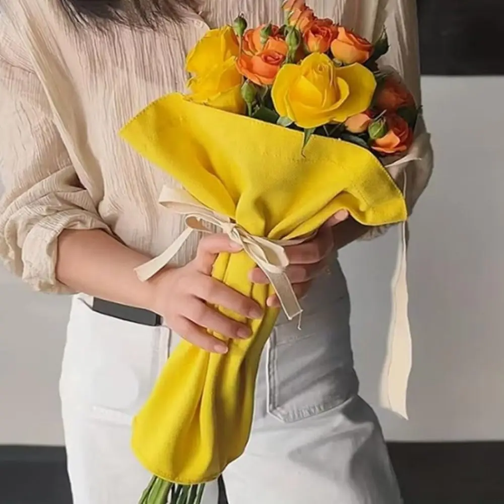 Thickened Flower Wrapping Bag with Handle Handmade Bouquet Storage Bag Reusable Portable Bouquet Packaging Bags Festivals Event